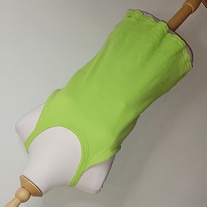 Nike neon lime green ribbed tank top with built in sports bra womens size XL